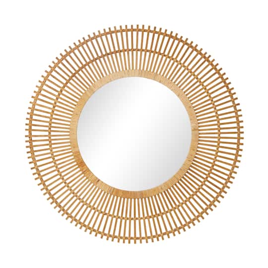 Brown Bohemian Wall Mirror, 37" x 1" x 37"